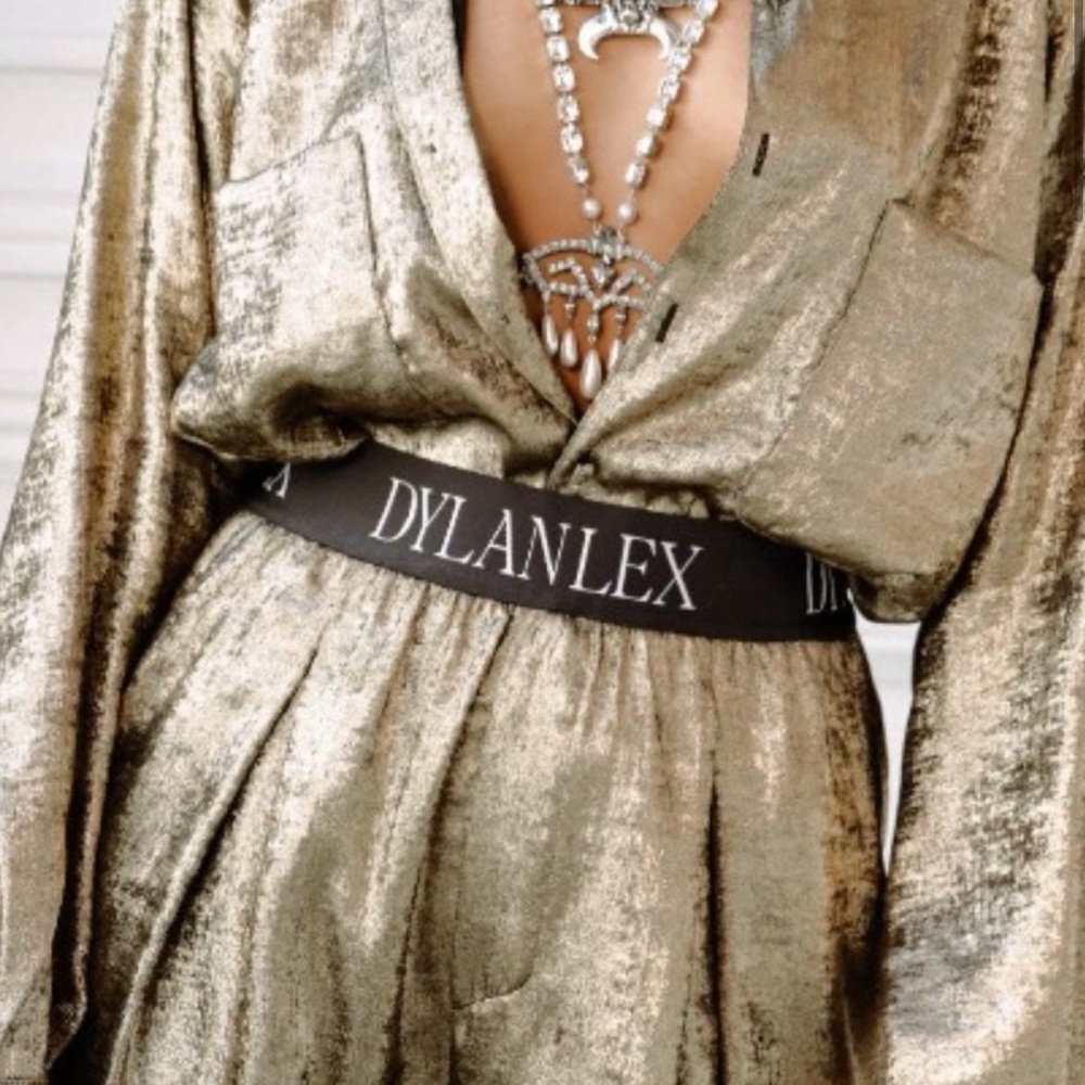 Dylanlex Metallic Wide-Leg Pants in Gold - Picture 8 of 11